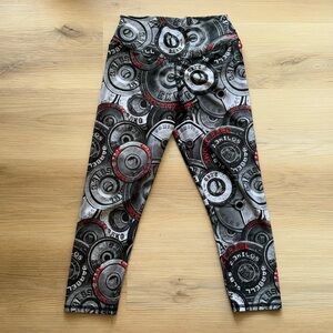 ABS2B Capri legging Weight Plates Barbell Black Red Athletic Scrunch Booty Small